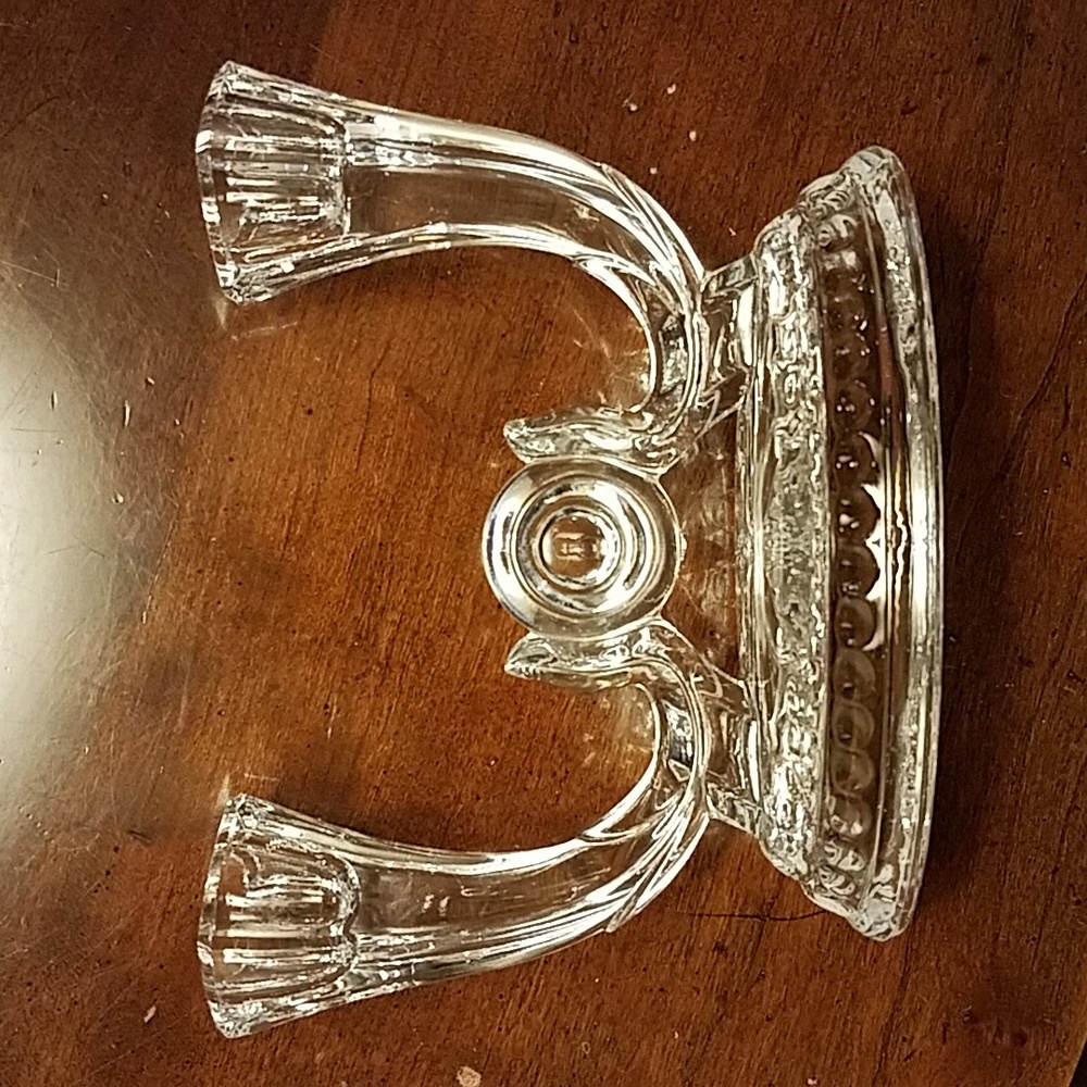 VTG Buder Bleikristall Crystal double candelabra